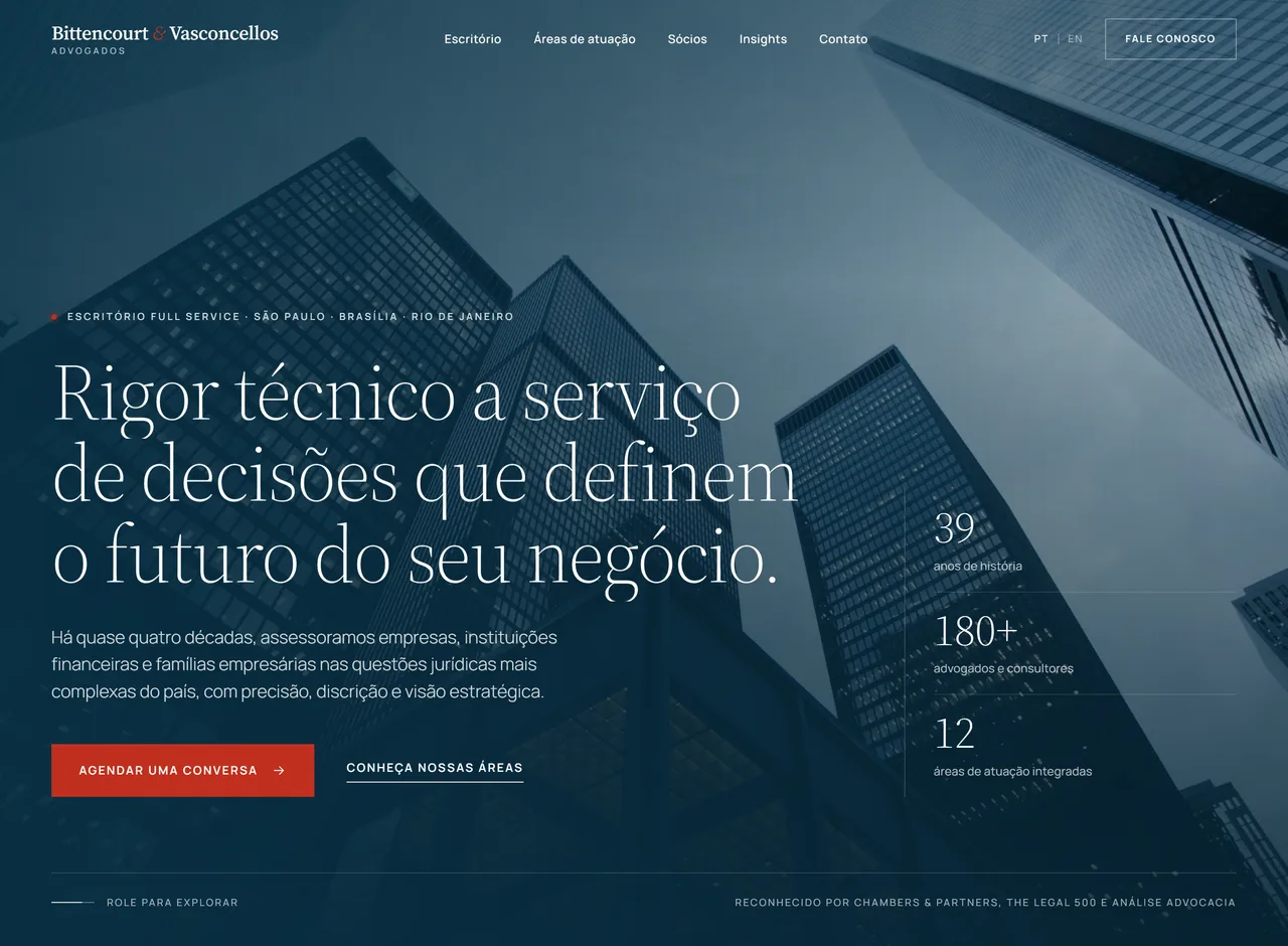 Site de Escritório de advocacia na versão desktop